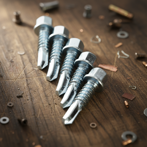 Vis autoperceuses à tête hexagonale PDC en acier au carbone (galvanisé/zinc/phosphate) métriques/pouces, classe 8, fixations pour toiture, OEM - Product Image 1