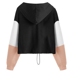 Sudadera con Capucha Corta Lisa para Mujer, de Felpa Cepillada, Ajuste Elástico - Product Image 2