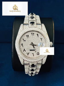 Fully Iced Out Bling Fashion Wristwatch Sparkling Stone <b>Set</b> VVS Moissanite Diamond Hip Hop Luxury <b>Watch</b> for Men - Product Image 1
