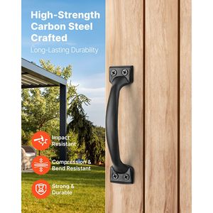 4 maniglie rustiche da 6,5 pollici per cancelli esterni, maniglia per porta da fienile con rivestimento resistente alla ruggine, in acciaio al carbonio resistente per cancelli e recinzioni E - Product Image 2