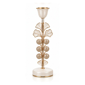 <b>Brass</b> <b>Candlestick</b> Holder with Leaf Design for Home Decoration - Product Image 3