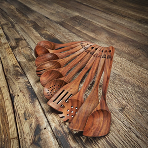 Juego de vajilla de bambú sostenible personalizable al por mayor colección de utensilios de madera natural con opciones OEM ODM - Product Image 1