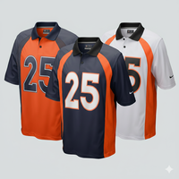 Maillot de football respirant en gros à col, impression numérique personnalisée, manches courtes, chemise de sport
