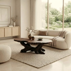 2026 Creative Modern Antique Wood <b>Coffee</b> Tea <b>Table</b> Solid Design for Small Apartment Dining Home Furniture for Living Room Use - Product Image 2