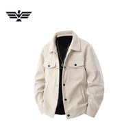 Veste en velours côtelé vert pour homme, respirante, polyester/coton, col rabattu, simple boutonnage, coupe classique, couleur unie