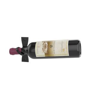 Étagère verticale élégante et peu encombrante pour bouteilles de vin, finition noire flottante, support mural minimaliste pour bouteille individuelle - Product Image 1