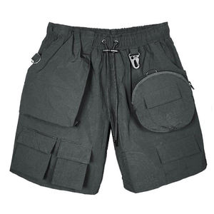 Summer Men <b>Hip</b> Hop Casual Shorts Front Multi-Pocket Cargo Drawstring Elastic Waist Polyester/Cotton Anti-Wrinkle Quick Dry - Product Image 4