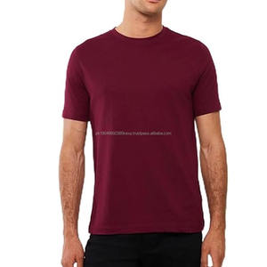 เสื้อยืดคอกลมแขนสั้นผู้ชาย ผ้าคอตตอนเจอร์ซีย์ ทรงพอดีตัว สีพื้น รับทำโลโก้แบรนด์ส่วนตัว - Product Image 2