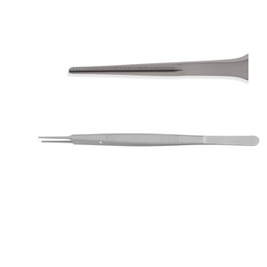 Pinzas Delicate Touch Gerald DeBAKEY con plataforma de 1 mm, puntas DeBAKEY rectas y mango plano, instrumento quirúrgico ZETOMEDPRO - Product Image 1