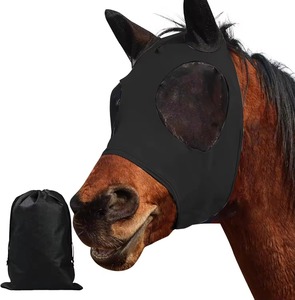 Wholesale Price Comfortable <b>Mesh</b> Horse Fly Mask Outdoor Riding Breathable Face Shield Anti <b>Insects</b> Visible Cover Ear Protection - Product Image 1