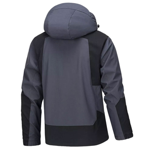 Women Breathable Hooded <b>Ski</b> <b>Jacket</b> <b>White</b> Navy Color Blocking Waterproof Zipper Closure Full Sleeve Outdoor Wear 100% Polyester - Product Image 2