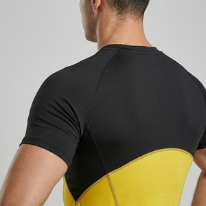 OEM Custom Mens Half Sleeve Compression Fitness Shirt Stretch Athletic Gym Workout Performance Apparel - Product Image 5