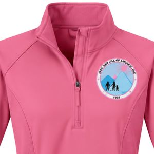 Jack and Jill Women <b>Pink</b> Quarter Zip Pullover Long Sleeve Stand Collar Lightweight Athletic Casual Performance <b>Sweatshirt</b> - Product Image 3