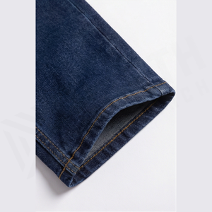 Jean en denim coupe droite délavé foncé pour homme, coupe classique, en coton, style décontracté, pantalon d'automne - Product Image 6