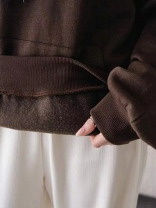 Sweat-shirts à capuche oversize pour femmes, en molleton de coton lourd, à épaules tombantes - Product Image 3