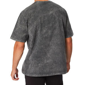 Customized Summer Men's Heavy Weight <b>Acid</b> Washed T Shirt Men's <b>Drop</b> Shoulder T Shirt - Product Image 2