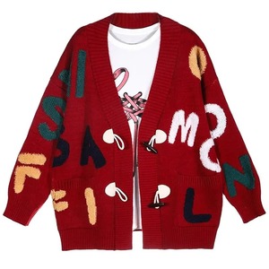 Wholesale Womens Fiber Jacquard Knit Solid <b>Cardigan</b> OEM Custom Logo Oversized Button <b>Sweater</b> Manufacturer - Product Image 1