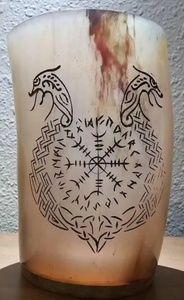 buffalo horn glass Viking cup hand made glass <b>drinkware</b> <b>accessories</b> - Product Image 5