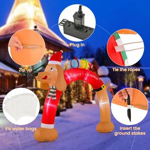 Arco Navideño Inflable de 8 Pies con Diseño de Dachshund Iluminado, Decoración Navideña para Jardín Exterior con Soplador de Aire - Product Image 4