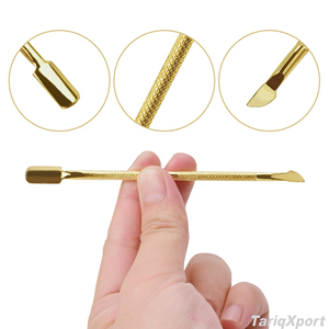 Pedicure Manicure Tools <b>Nail</b> <b>File</b> Dead Skin Push Cuticle Remover Cuticle Pusher Gold Stainless Steel Set Double-Use Non-Slip - Product Image 5