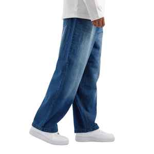 Manufacturer Direct Men's Wholesale Breathable Casual Dark Straight Solid Denim Jeans Embroidery for Summer Autumn Winter - Product Image 4