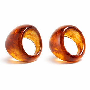 Anillo para Servilletas de Resina Ámbar, Elegante y Moderno, Juego de 6 Piezas para Mesa de Comedor, Accesorio Único para Decoración del Hogar, Recién Llegado - Product Image 2