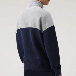 Sweat-shirt pour homme de haute qualité, design personnalisé, demi-zip, tissu en mélange de coton, design élégant bicolore, style col haut - Product Image 2