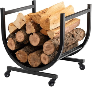 Metal Firewood Rack Antique Firewood <b>Log</b> Storage Holder With Special Pattern Metal Wood Storage <b>Stand</b> - Product Image 2