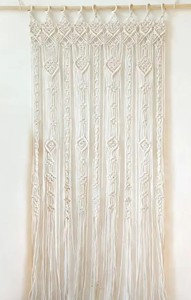 Boho Macrame <b>Curtain</b>, Handwoven Cotton Room Divider, Bohemian Doorway Hanging, <b>Window</b> <b>Curtain</b> Panel, Wall Tapestry Decor - Product Image 2