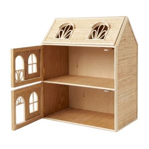 Maison de poupée classique en rotin, meubles pour enfants durables et naturels, décoration de crèche, vente en gros - Product Image 2