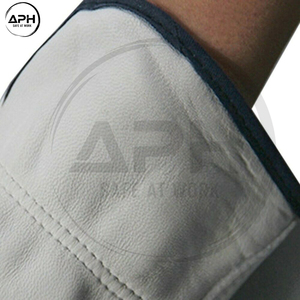 White Thumb Design Soft Grain <b>Leather</b> Elastic Wrist Industrial Assembly <b>Gardening</b> Utility Premium Genuine <b>Leather</b> Work <b>Gloves</b> - Product Image 6