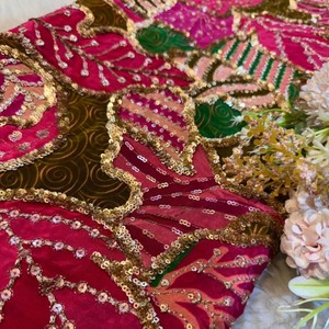 Premium position print with embroidery fabric is a modern textile designed for stylish fashion and <b>garment</b> collections This fabr - Product Image 1