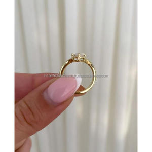 Anillo Unisex de Oro Blanco de 14k con Diamante Tallado, Cultivado en Laboratorio IGI/GIA, Estilo Vintage, para Boda/Compromiso, Oro Amarillo Fino, Regalo de Aniversario - Product Image 4
