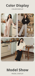 Conjunto de Pijamas para Mujer Talla Grande L-XL, Alta Elasticidad, Ajuste Holgado, Ropa de Dormir, Fibra Vegetal Natural, Ropa de Estar para Damas - Product Image 6