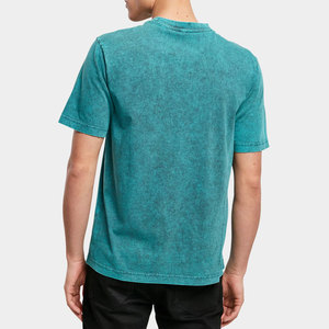 T-shirts pour hommes délavés à l'acide avec impression de logo personnalisé, prix de gros, approvisionnement en vrac de grande quantité, longueur longue, tissu en coton premium - Product Image 3