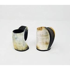 Z M CREATIONS Juego de Tazas para Beber Estilo Vikingo Medieval, de Cuerno de Buey Vintage, Ecológicas, Ligeras, Reutilizables, con Tapa de Bambú - Product Image 6