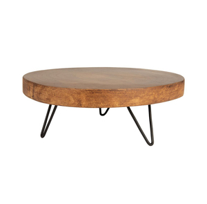 Handcrafted Wooden And Iron Cake Stand With Architectural Metal Base And Sophisticated Styling - Product Image 1