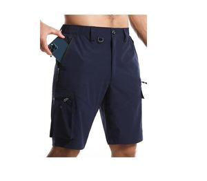 Shorts cargo de randonnée pour hommes, personnalisés OEM, décontractés, brodés, à séchage rapide, shorts de pêche, plusieurs poches, poche de sécurité, extérieur - Product Image 1