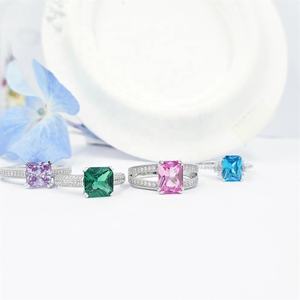 ชุดแหวนแต่งงานเงินสเตอร์ลิง S925ตามสั่งแฟชั่นใหม่คลาสสิกพร้อมชุบโรเดียมสำหรับผู้หญิง - Product Image 4