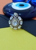 Bague Amaira Jewels en argent avec grappe florale, moissanite créée en laboratoire, plaqué or 18 carats, bijoux de mariage classiques pour femmes - Product Image 4