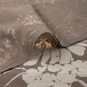 Tela de Algodón Orgánico Puro de Alta Calidad, Tejida a Mano, con Diseño de Flores Grises Kashish, para Decoración del Hogar, Manualidades y Camisas para Niños - Product Image 3