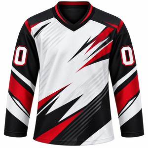 Prix de gros Nouveau design Maillot de hockey sur glace personnalisé pour homme Col en V Vêtement de sport respirant Imprimé drapeau sur mesure - Product Image 1