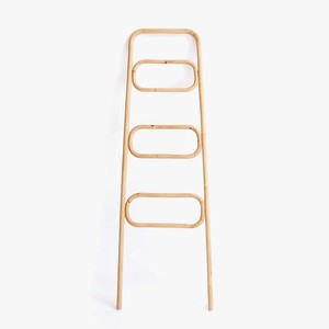 Indoor Outdoor Kitchen Bathroom Towel <b>Rack</b> Set Natural Rattan Ladder <b>Rail</b> <b>Racks</b> for Hanging Towels - Product Image 5
