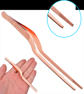 Pince de chef professionnelle en acier inoxydable allemand, idéale pour l'agencement des plats et la préparation culinaire – Ensemble de pinces de cuisine manuelles - Product Image 6