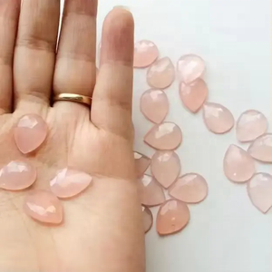 7x10mm naturel Rose Quartz poire Rose coupe Cabochons en gros vente chaude pierres précieuses en vrac pour les bijoux de mode des fabricants - Product Image 2