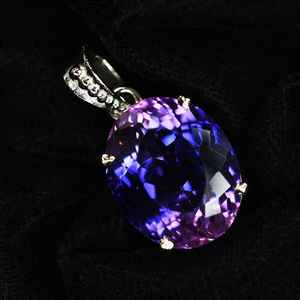 Pendentif de mode en Tanzanite violette naturelle 19,8 carats, pierre précieuse certifiée IGI, collier en argent sterling 925, bijou unique, cadeau pour elle - Product Image 5