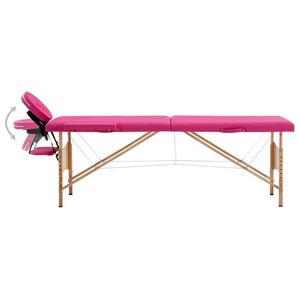 Table de massage pliable en bois rose à 2 zones, qualité supérieure pour la relaxation et le confort - Product Image 3
