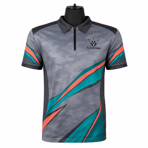 เสื้อโปโลออกแบบเอง แขนสั้น โพลีเอสเตอร์ แห้งเร็ว สำหรับกอล์ฟ พร้อมลายพิมพ์แบบซับลิเมชั่น - Product Image 4