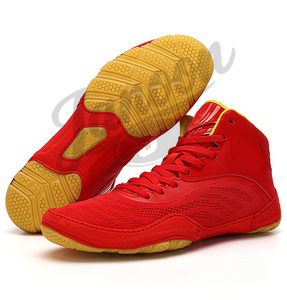 รองเท้าชกมวยโลโก้สั่งทำได้ รองเท้าบู๊ทชกมวยประสิทธิภาพสูง น้ำหนักเบา สำหรับใช้ในยิมและเวที รองเท้าชกมวยสำหรับฝึกซ้อม น้ำหนักเบา - Product Image 4