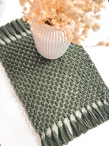 Modern Bohemian Green Macrame Table <b>Mats</b> Suitable for Everyday Use Cafe Decor and Gift Purpose Place <b>Mats</b> From India - Product Image 1